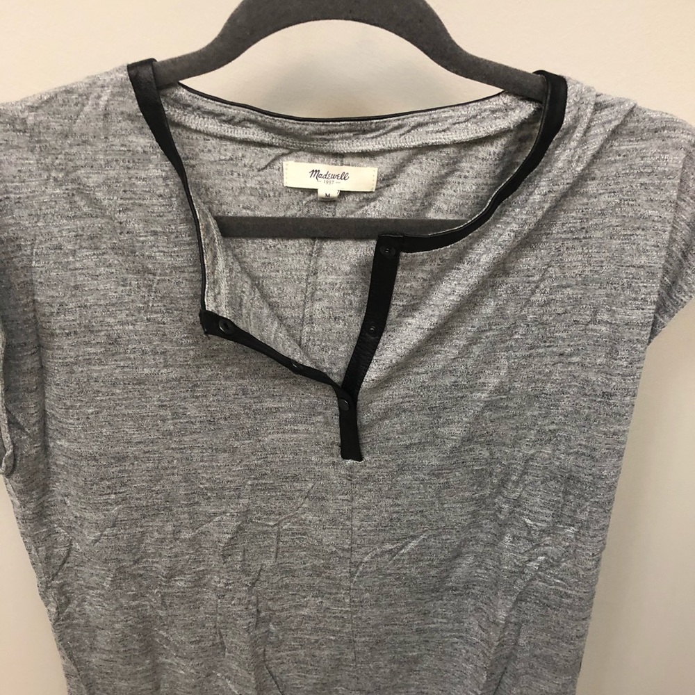 Madewell leather trim tee
